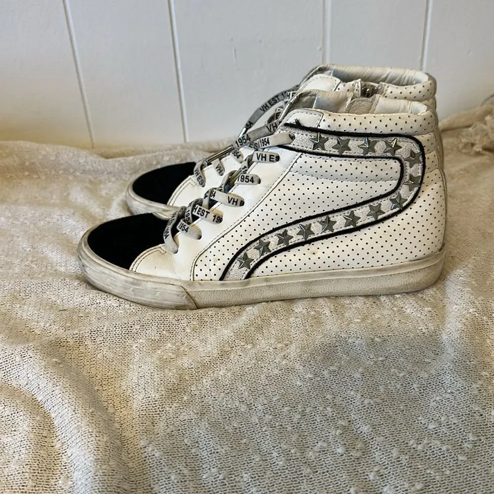 VINTAGE HAVANA Gadol High Top Sneaker Shoes Black White Women's 10